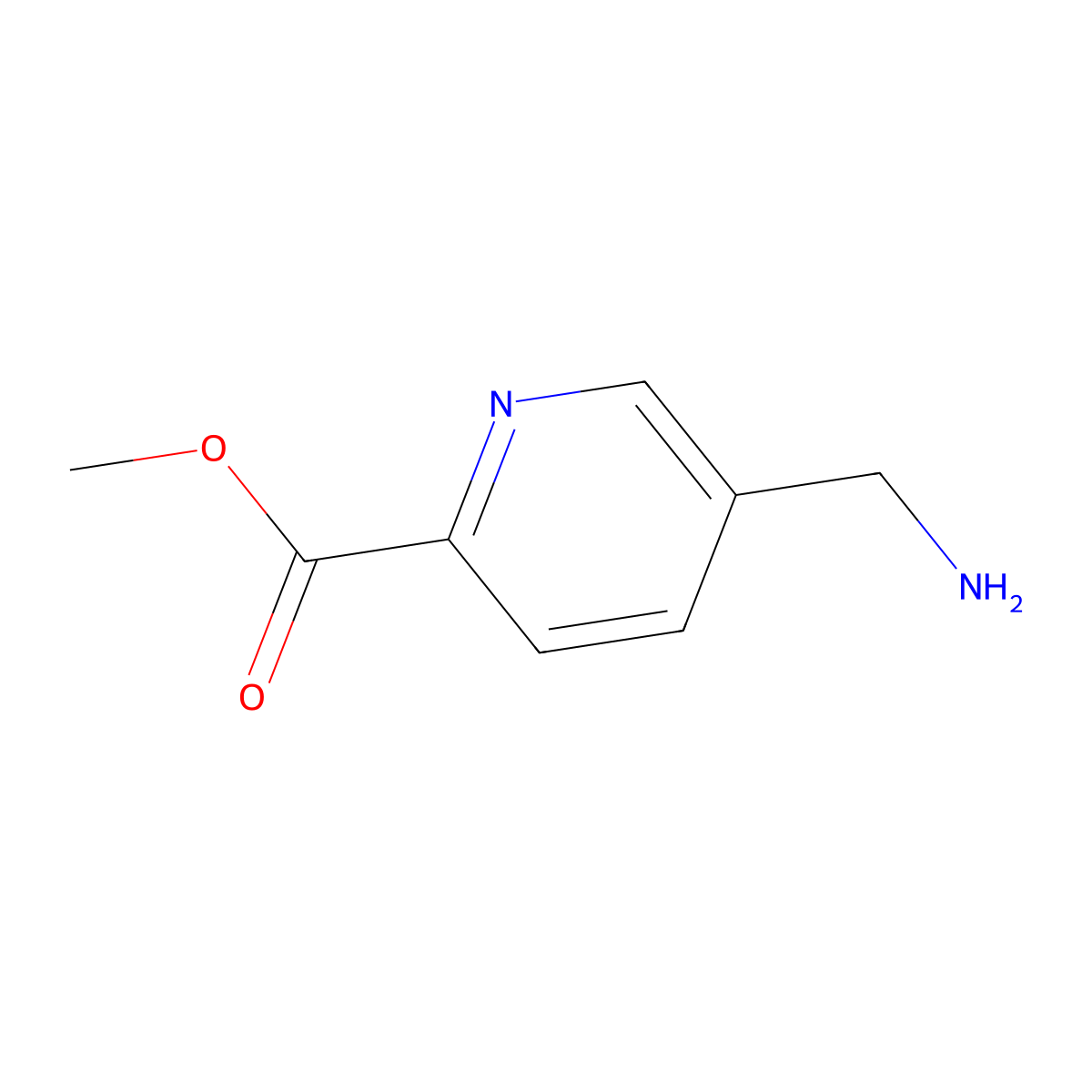 Methyl 5-(aminomethyl)pyridine-2-carboxylate molecular structure, CAS 1229704-26-0