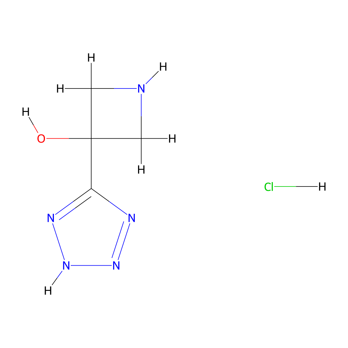 3-(1H-1,2,3,4-tetrazol-5-yl)azetidin-3-ol hydrochloride molecular structure, CAS 1229705-32-1