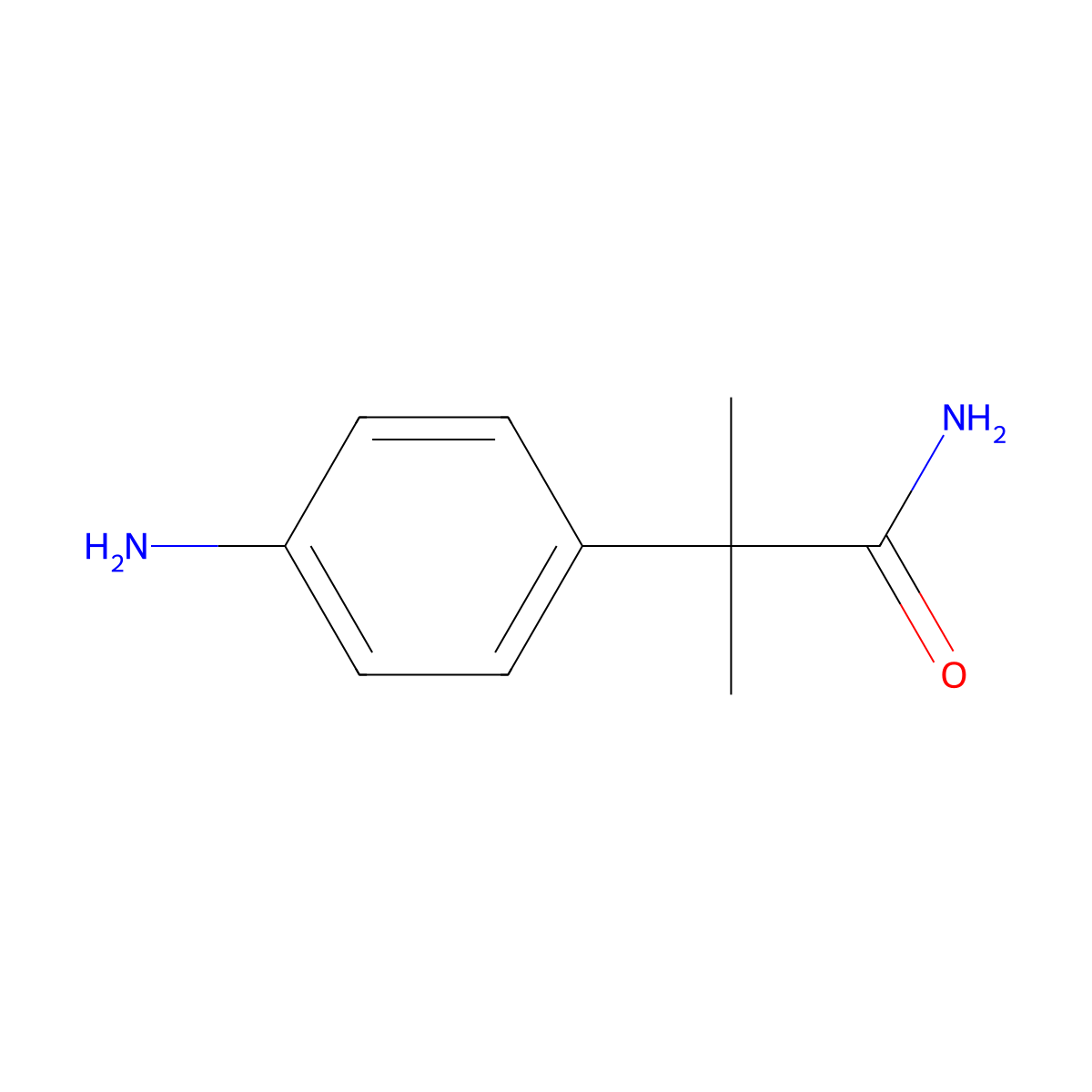 2-(4-Aminophenyl)-2-methylpropanamide molecular structure, CAS 1229705-49-0