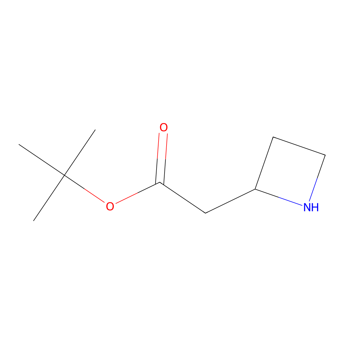 Tert-butyl 2-(azetidin-2-yl)acetate molecular structure, CAS 1229705-51-4