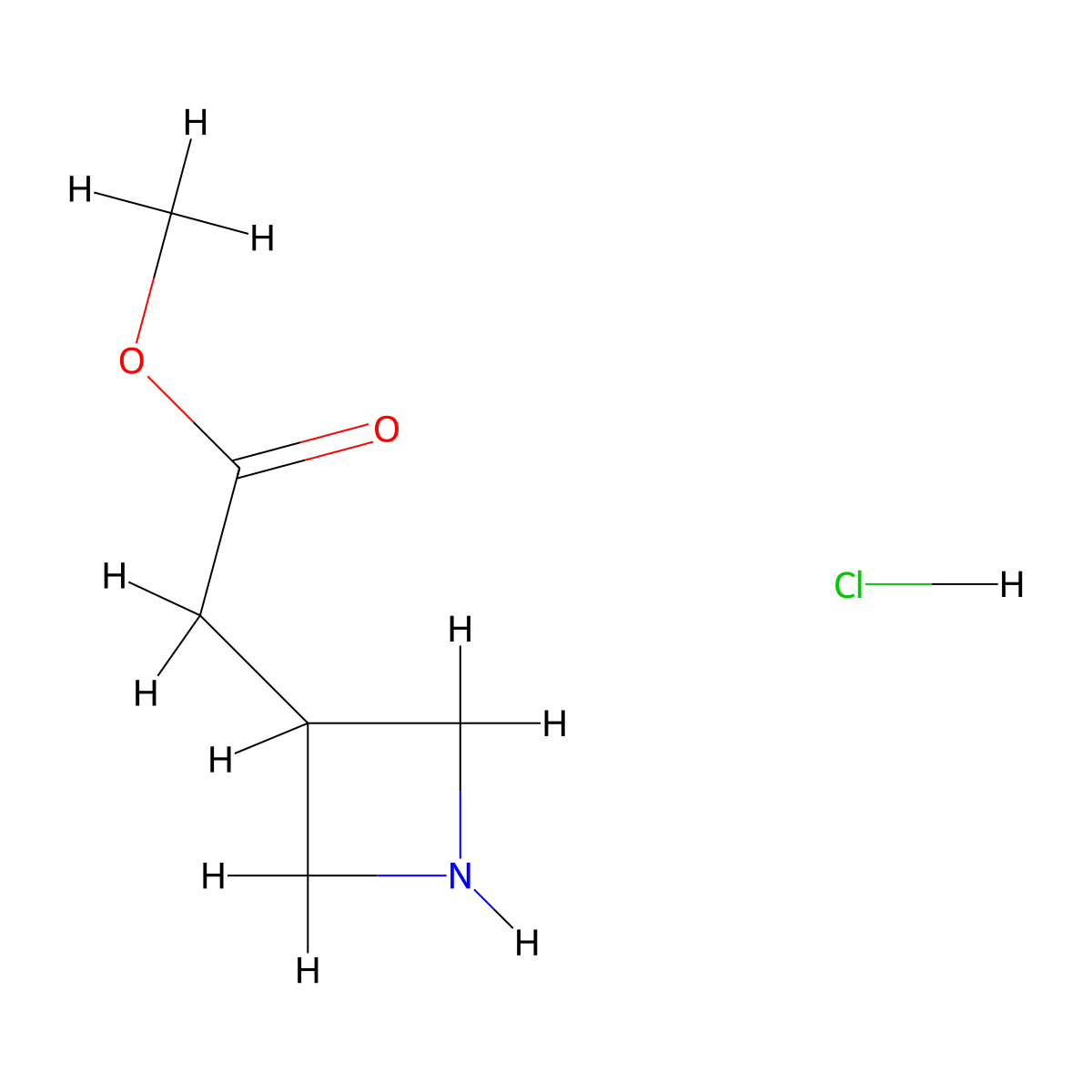 Methyl 2-(azetidin-3-yl)acetate hydrochloride molecular structure, CAS 1229705-59-2