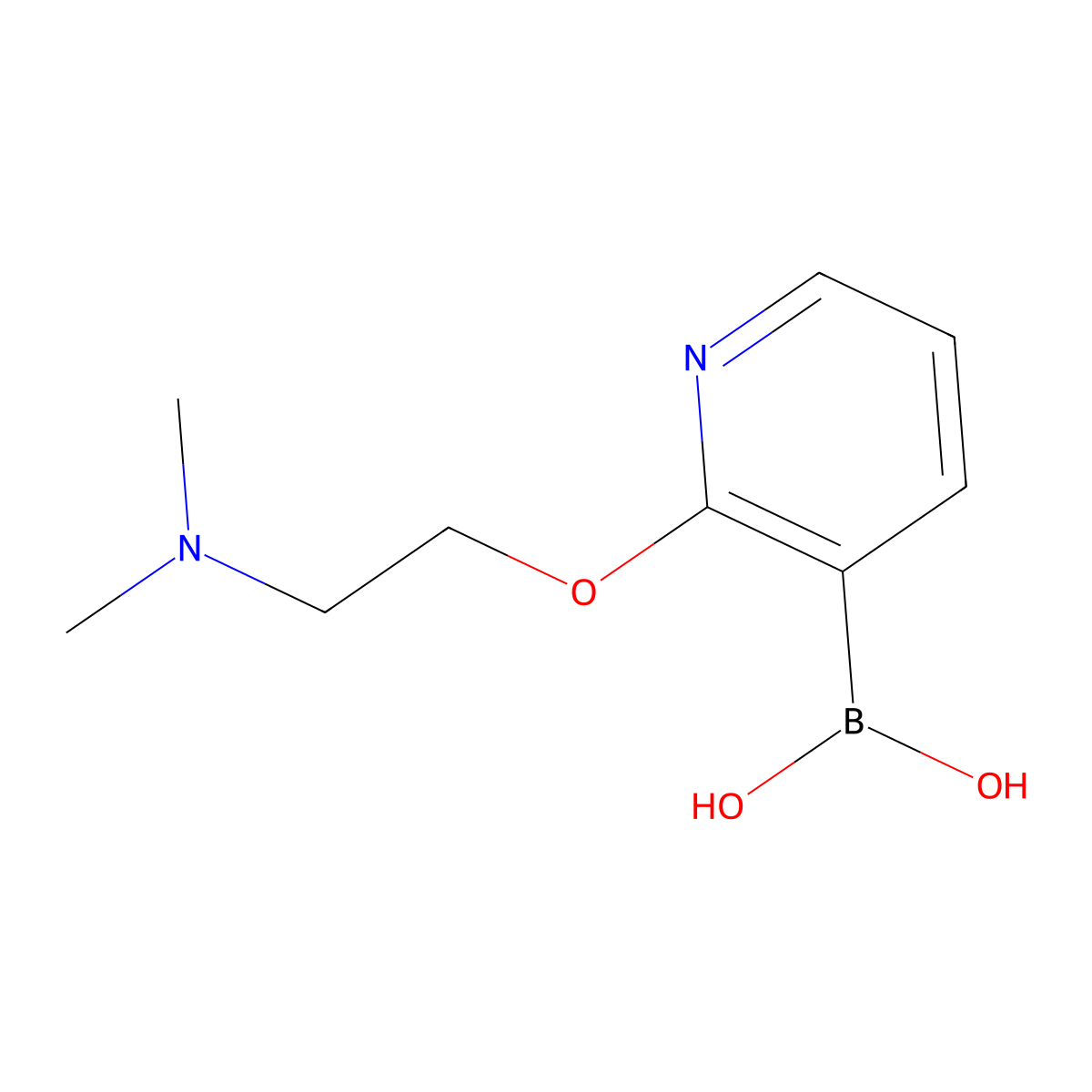 {2-[2-(Dimethylamino)ethoxy]pyridin-3-yl}boronic acid molecular structure, CAS 1229730-93-1