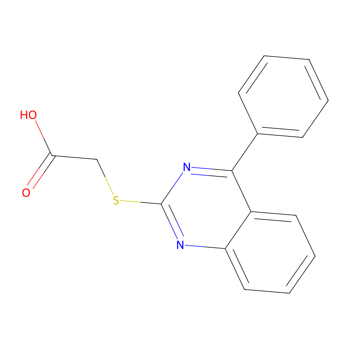 [(4-Phenylquinazolin-2-yl)sulfanyl]acetic acid molecular structure, CAS 122975-78-4