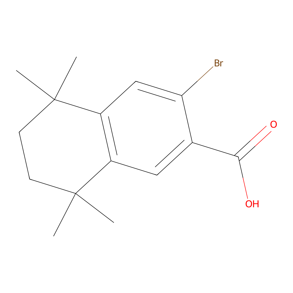 3-Bromo-5,5,8,8-tetramethyl-5,6,7,8-tetrahydronaphthalene-2-carboxylic acid molecular structure, CAS 1229822-50-7