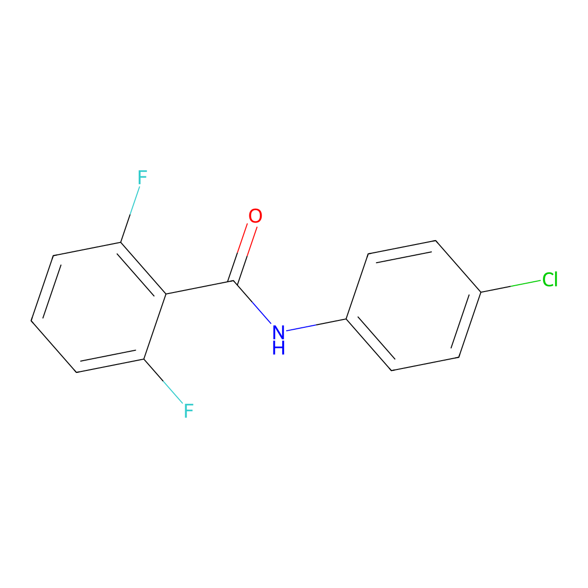 N-(4-chlorophenyl)-2,6-difluorobenzamide molecular structure, CAS 122987-01-3