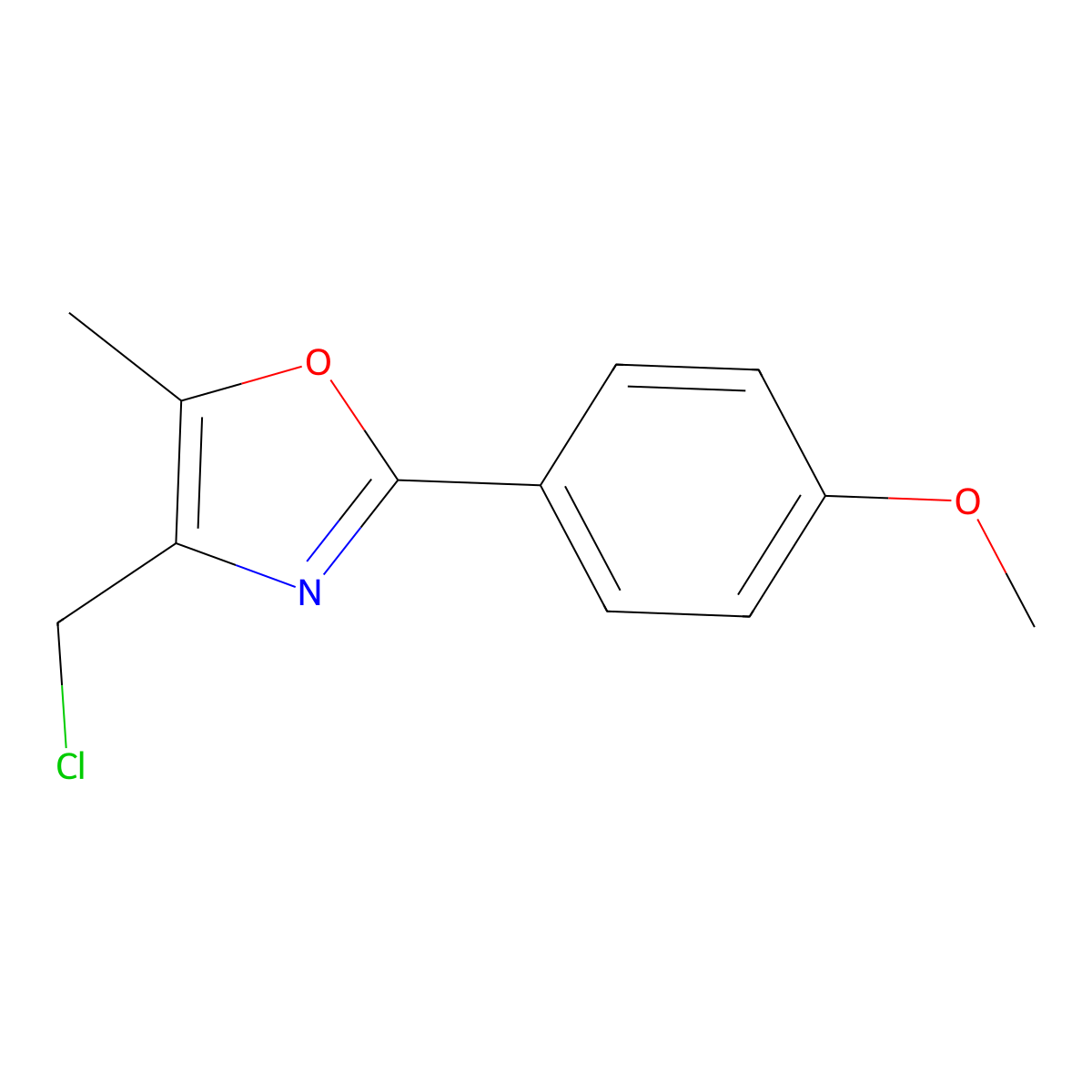 4-(Chloromethyl)-2-(4-methoxyphenyl)-5-methyl-1,3-oxazole molecular structure, CAS 122994-69-8