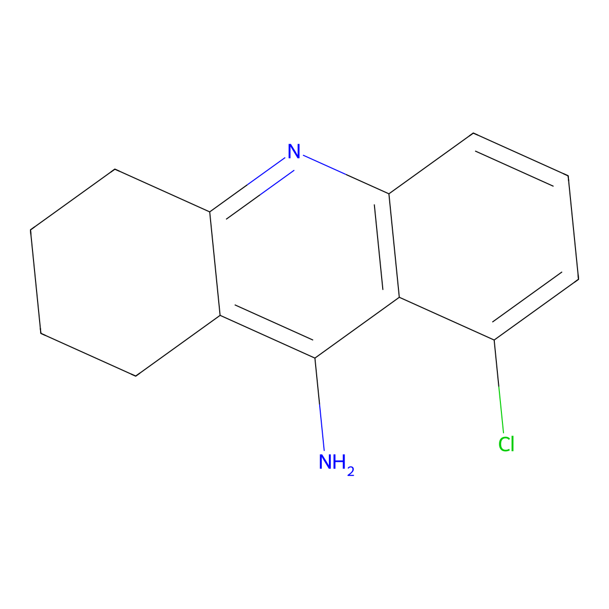 8-Chloro-1,2,3,4-tetrahydroacridin-9-amine molecular structure, CAS 122994-74-5