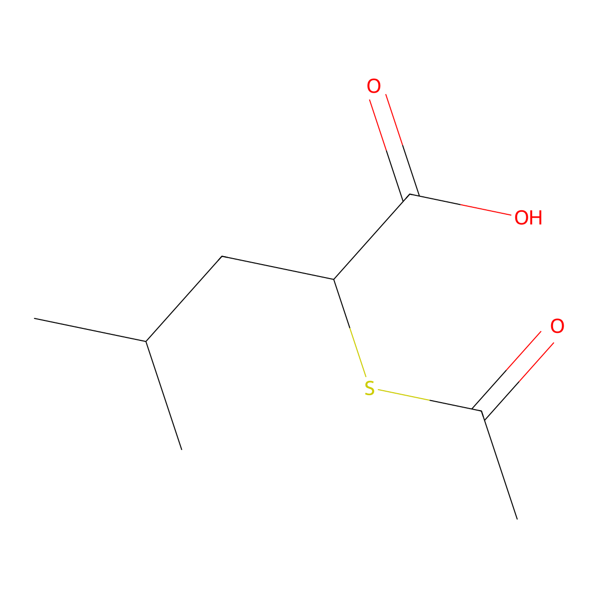 (S)-2-(Acetylthio)-4-methylpentanoic acid molecular structure, CAS 122999-39-7