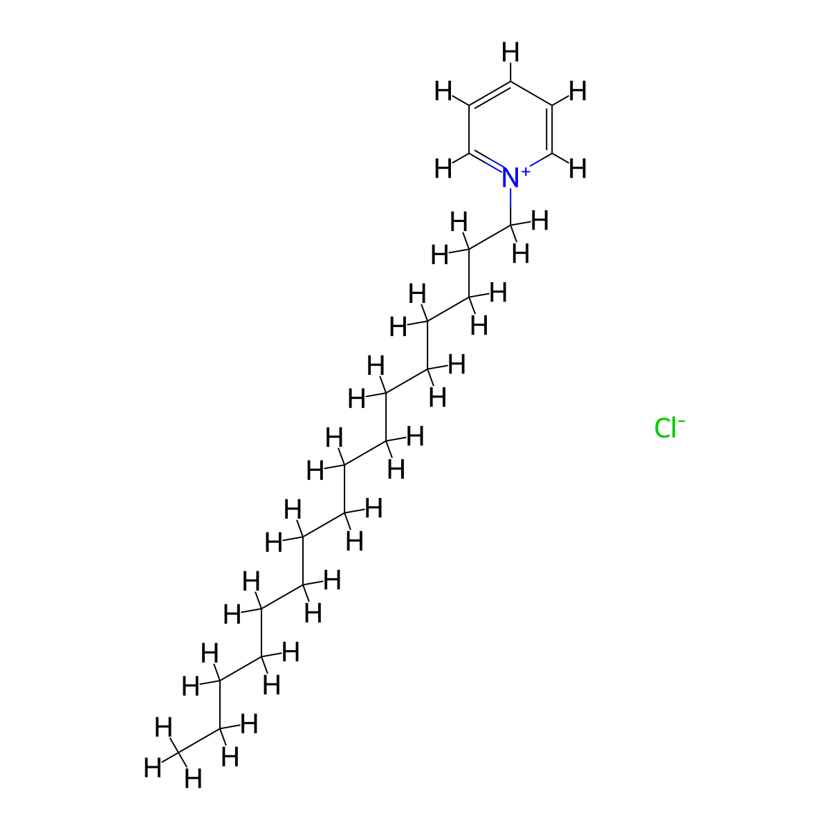 Cetylpyridinium Chloride molecular structure, CAS 123-03-5