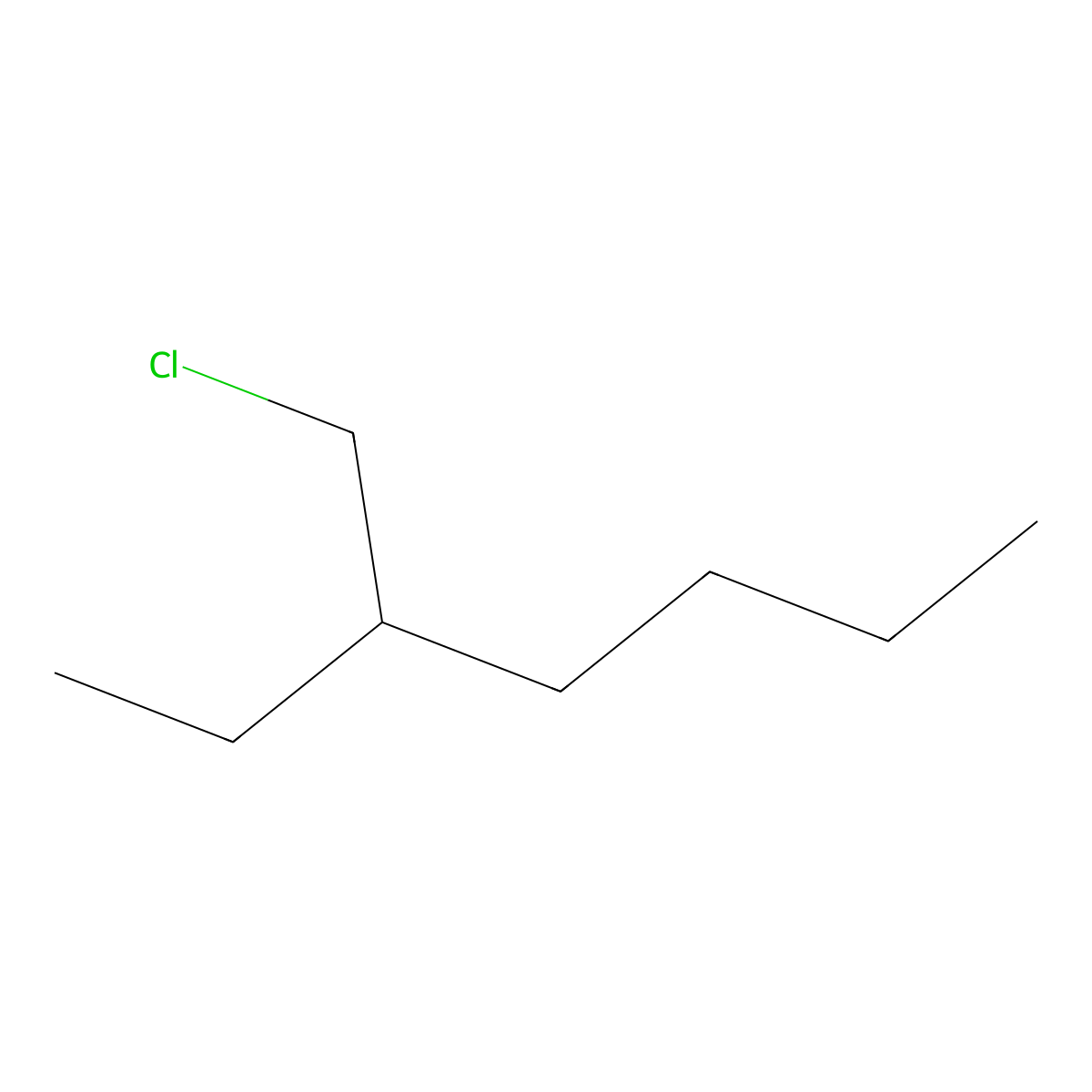 2-Ethylhexyl chloride molecular structure, CAS 123-04-6