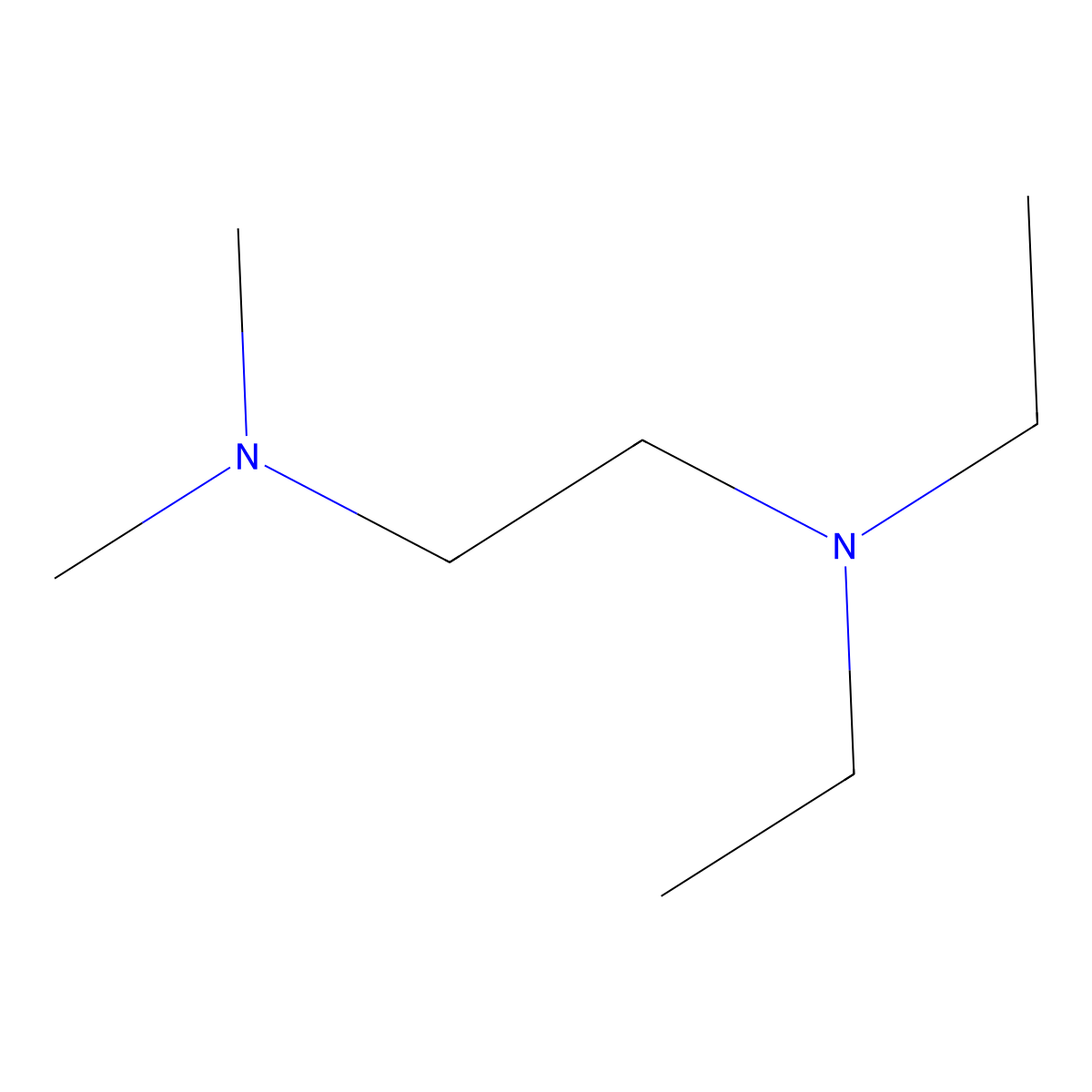 1,2-Ethanediamine, N1,N1-diethyl-N2,N2-dimethyl- molecular structure, CAS 123-10-4