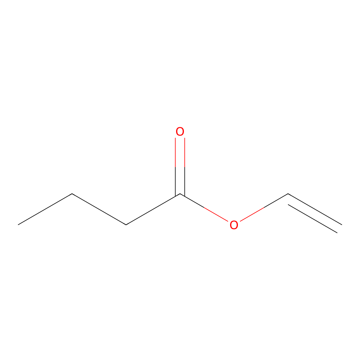 Vinyl butyrate molecular structure, CAS 123-20-6