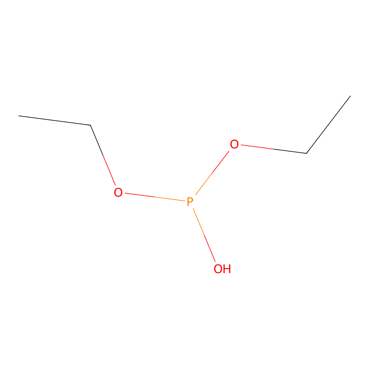 Ethyl phosphite, (C2H5O)2(OH)P molecular structure, CAS 123-22-8