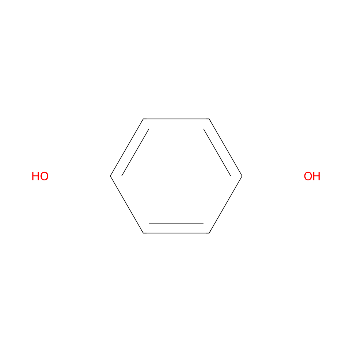 Hydroquinone molecular structure, CAS 123-31-9