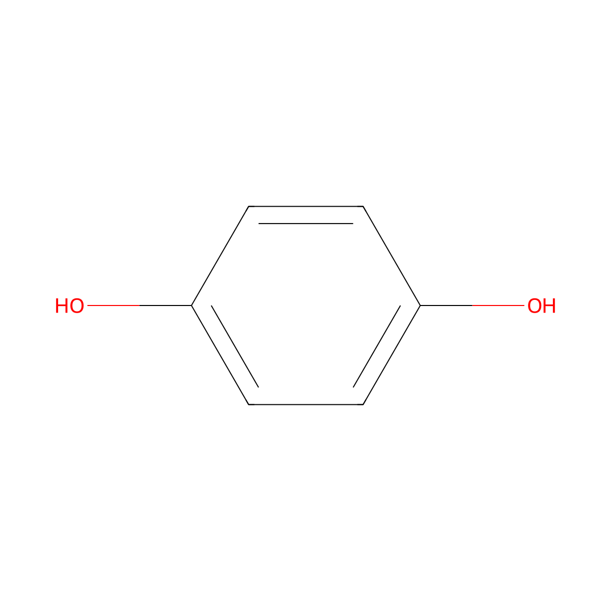 Hydroquinone molecular structure, CAS 123-31-9