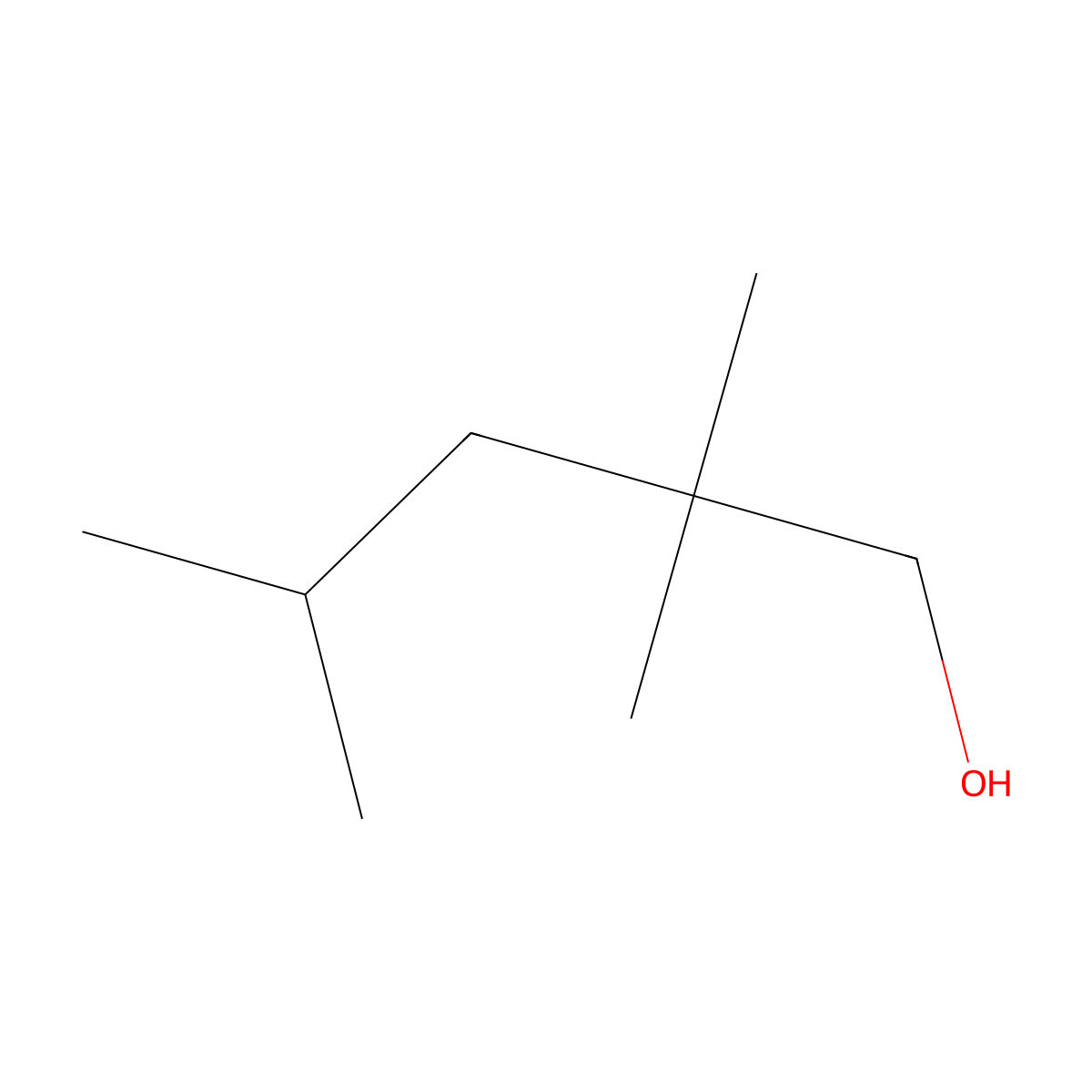 2,2,4-Trimethyl-1-pentanol molecular structure, CAS 123-44-4