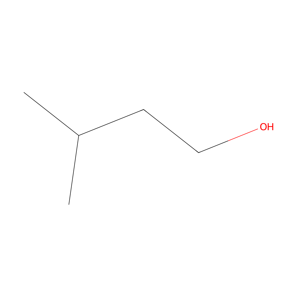 Isoamyl Alcohol molecular structure, CAS 123-51-3