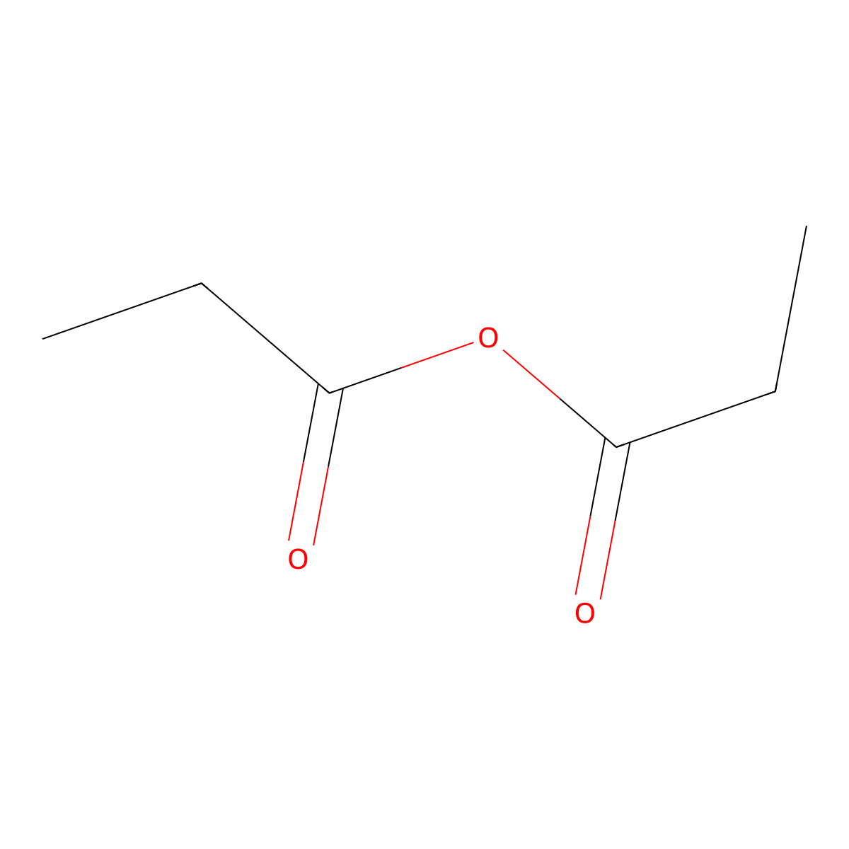 Propionic anhydride molecular structure, CAS 123-62-6