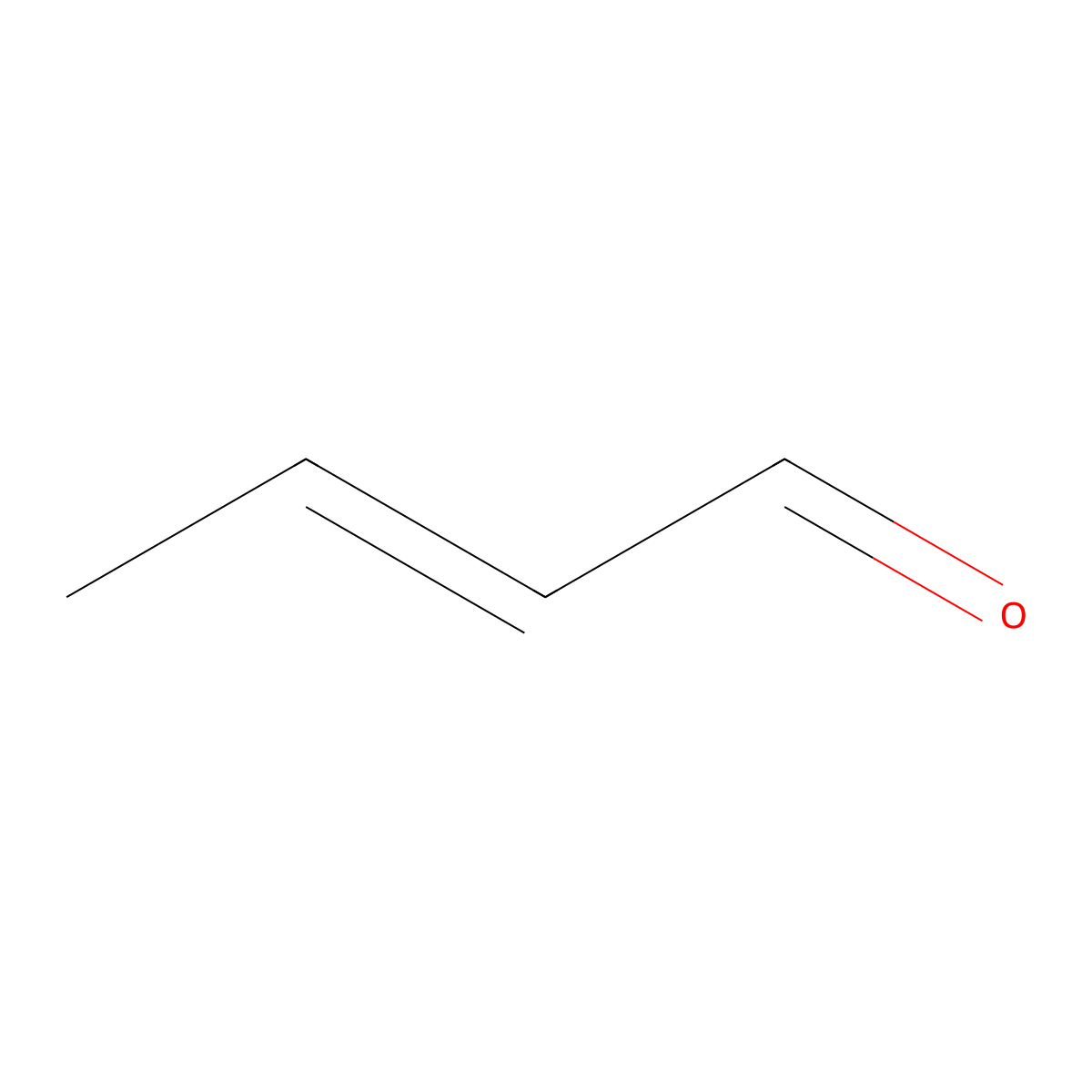 Crotonaldehyde molecular structure, CAS 123-73-9