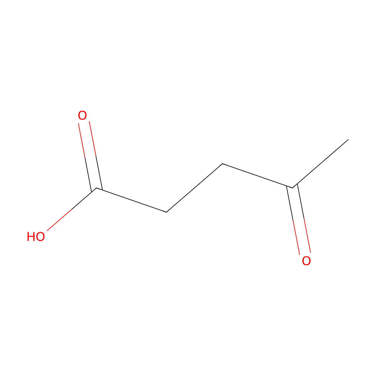 Levulinic Acid molecular structure, CAS 123-76-2