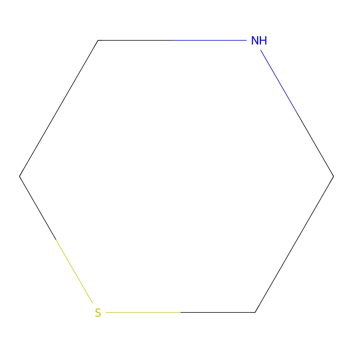 Thiomorpholine molecular structure, CAS 123-90-0