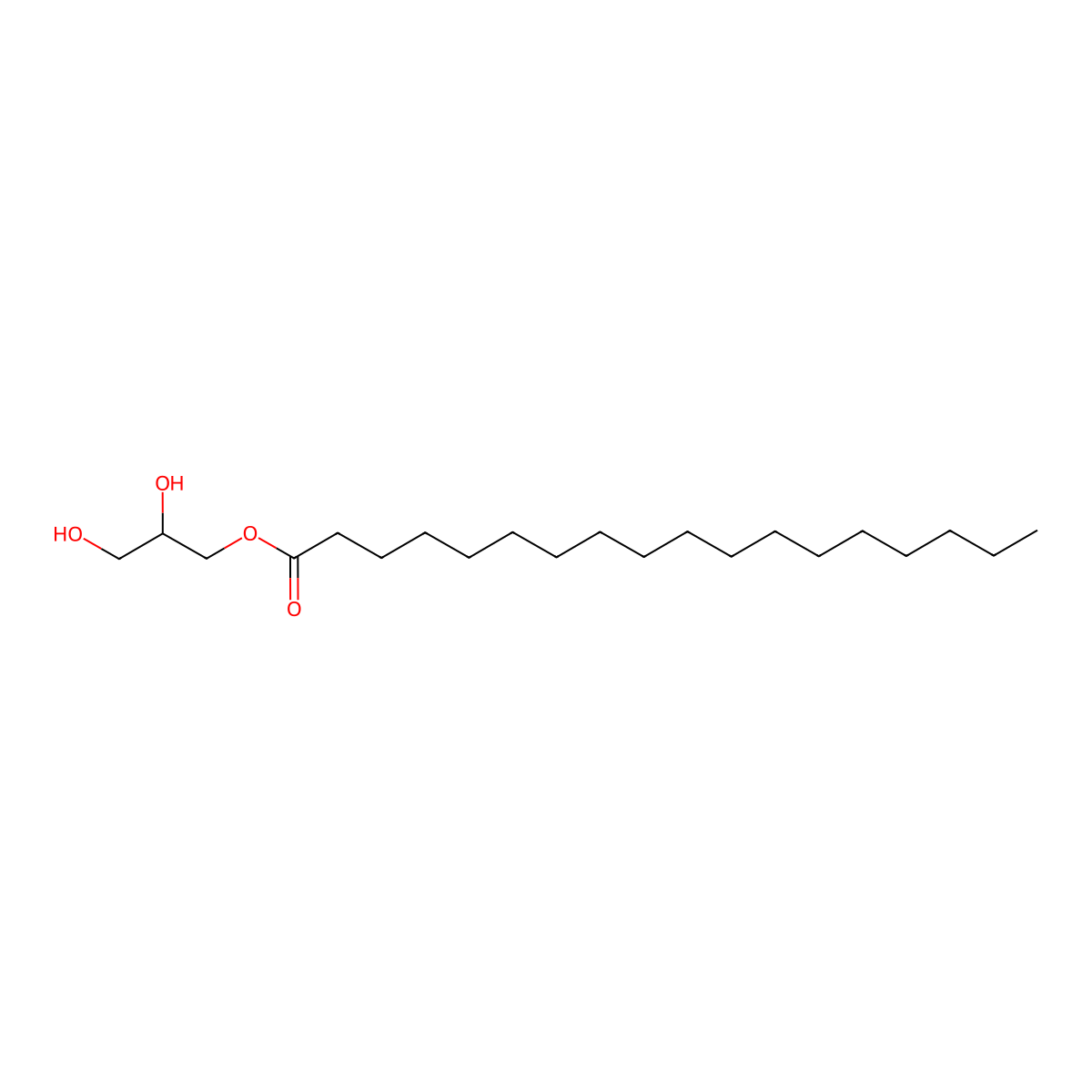 Monostearin molecular structure, CAS 123-94-4