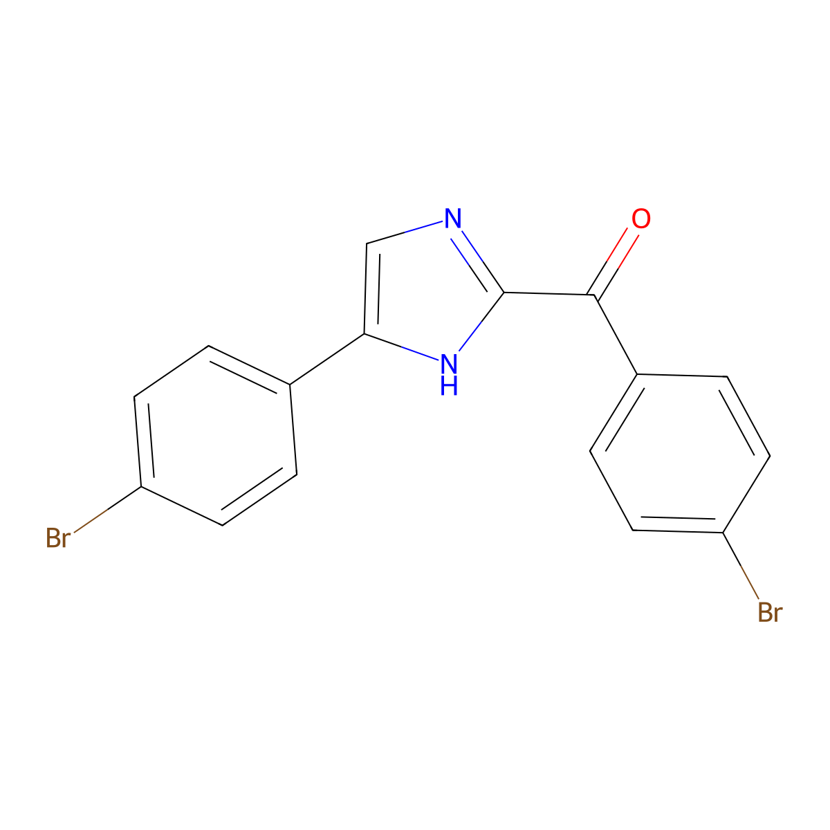 (4-Bromophenyl)(5-(4-bromophenyl)-1H-imidazol-2-yl)methanone molecular structure, CAS 1230-47-3