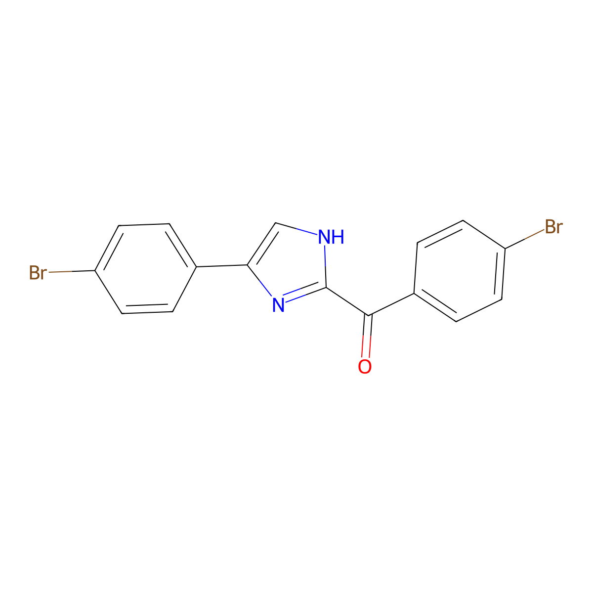 (4-Bromophenyl)(5-(4-bromophenyl)-1H-imidazol-2-yl)methanone molecular structure, CAS 1230-47-3