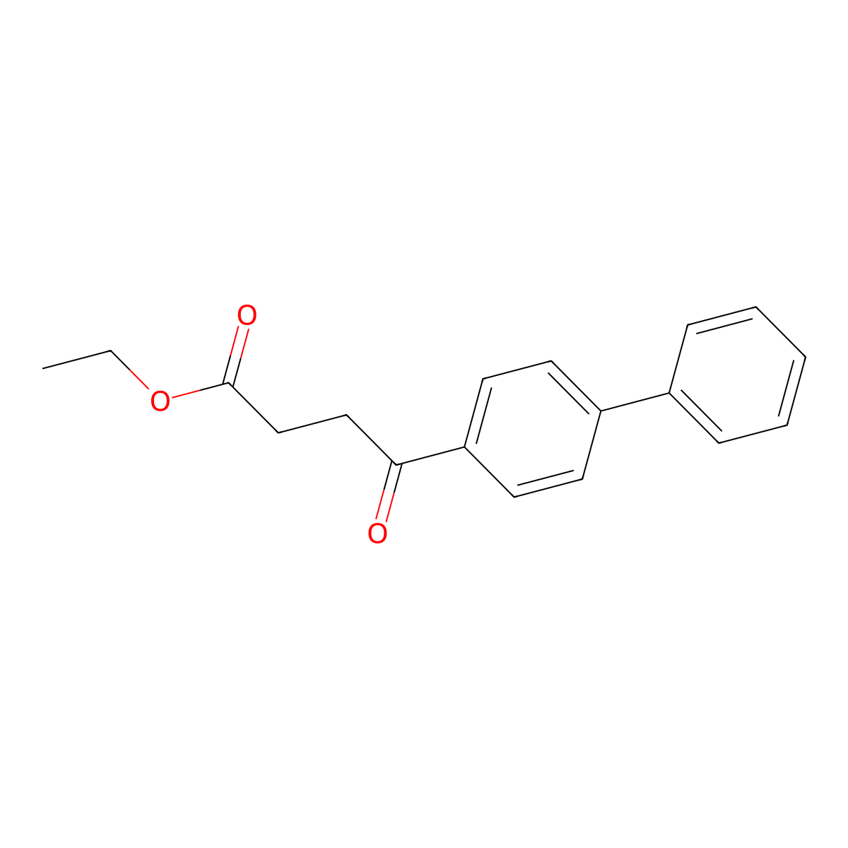 Ethyl 4-oxo-4-(4-phenylphenyl)butanoate molecular structure, CAS 1230-54-2