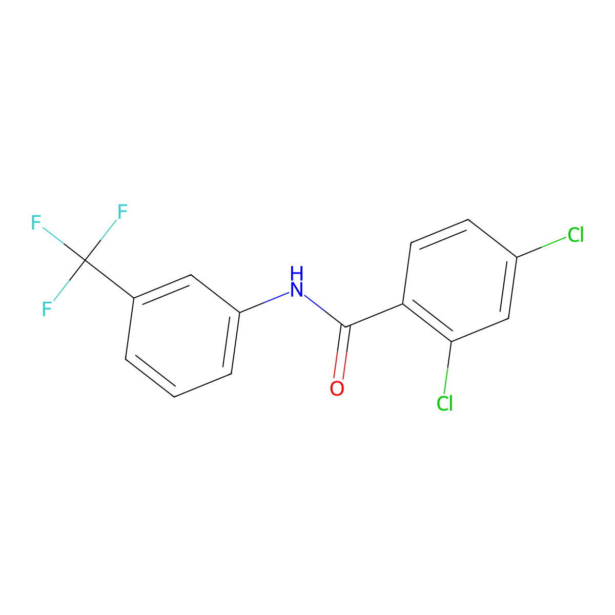 2,4-dichloro-N-[3-(trifluoromethyl)phenyl]benzamide molecular structure, CAS 1230-84-8