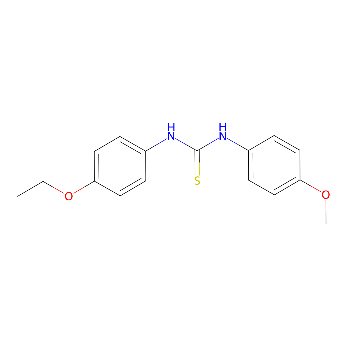 1-(4-Ethoxyphenyl)-3-(4-methoxyphenyl)thiourea molecular structure, CAS 1230-92-8