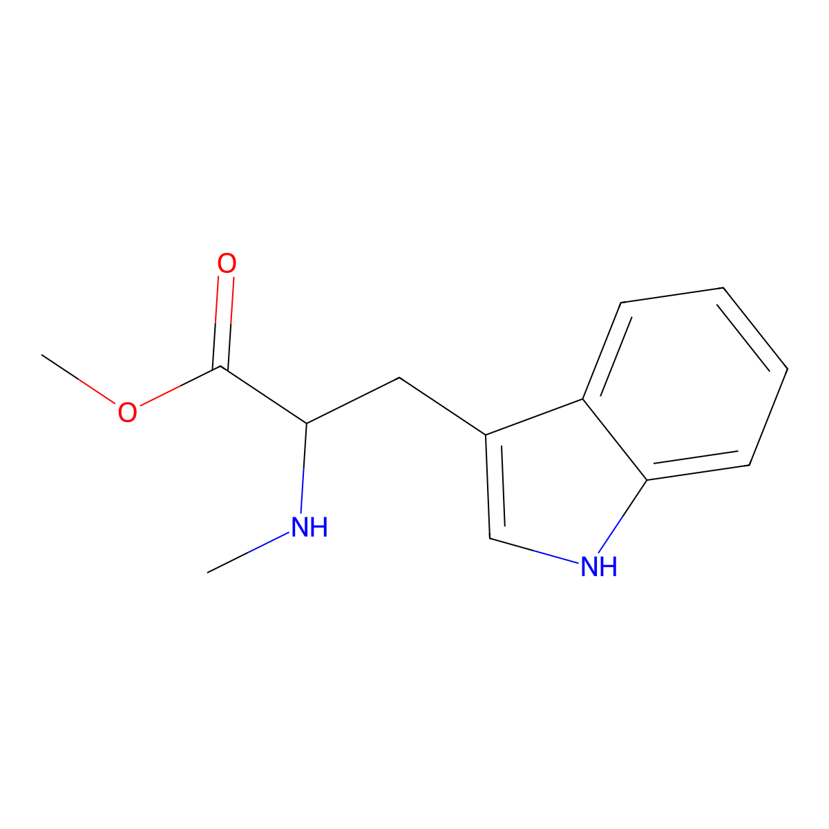 Methyl 3-(1H-indol-3-yl)-2-(methylamino)propanoate molecular structure, CAS 123003-67-8