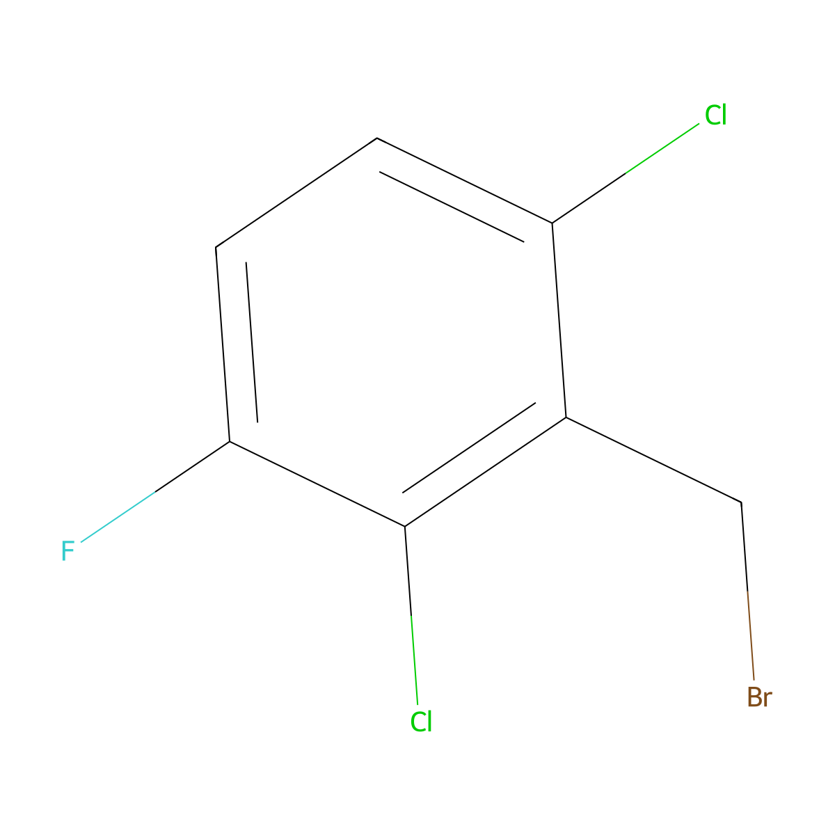 2-(Bromomethyl)-1,3-dichloro-4-fluorobenzene molecular structure, CAS 1230072-81-7