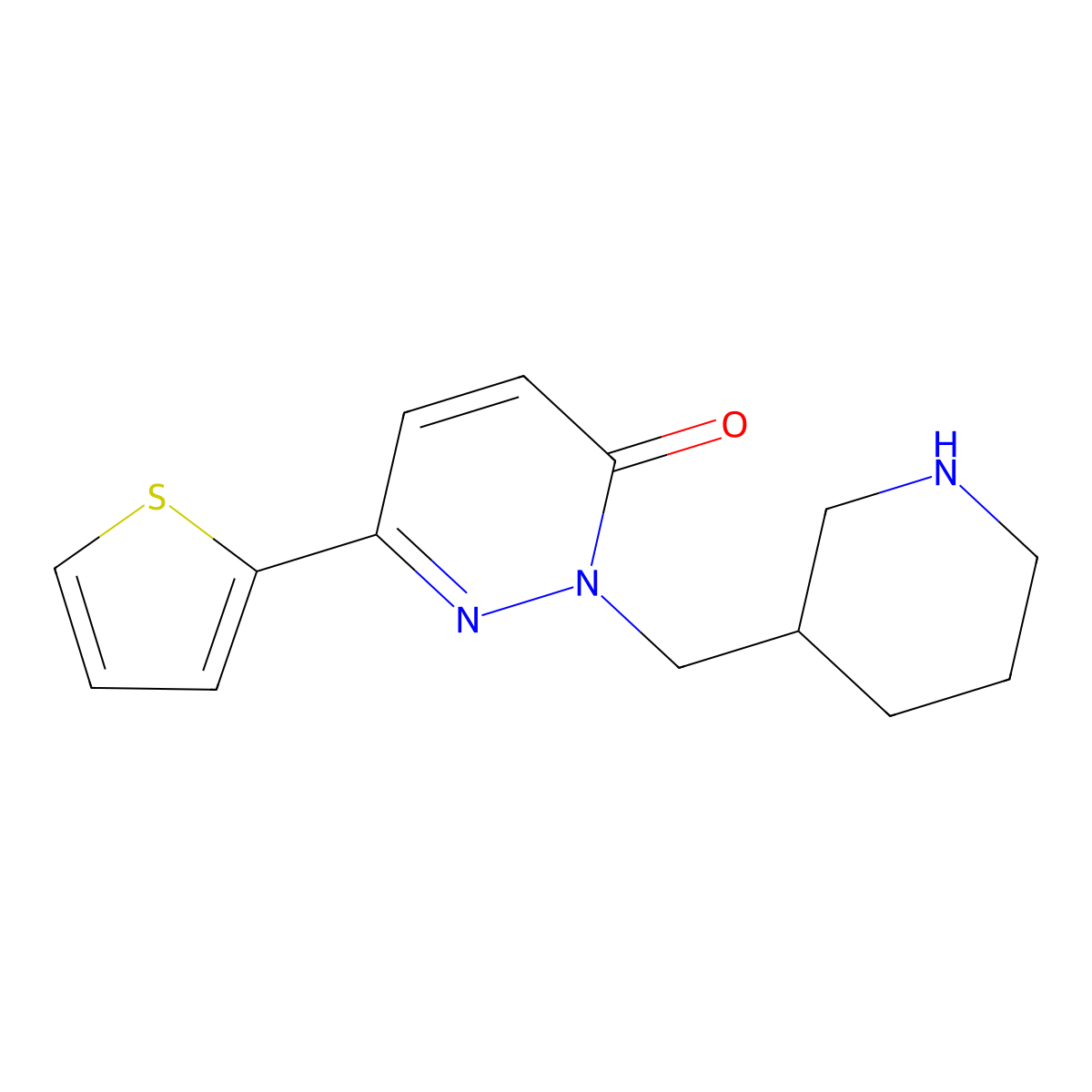 (S)-2-(Piperidin-3-ylmethyl)-6-(thiophen-2-yl)pyridazin-3(2H)-one molecular structure, CAS 1230100-65-8