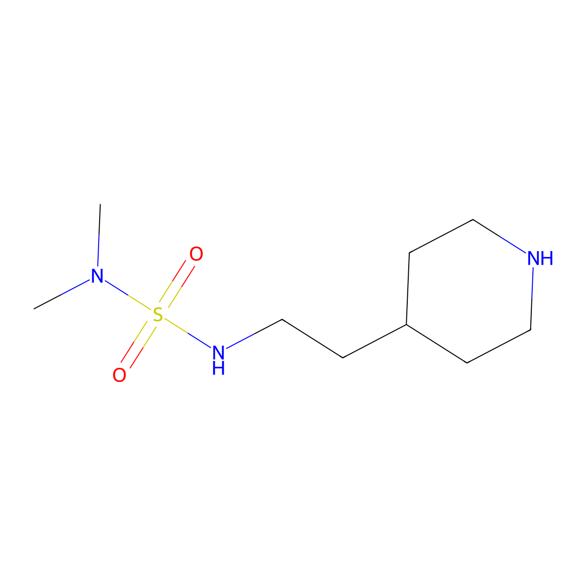N,N-Dimethyl-N'-(2-piperidin-4-ylethyl)sulfamide molecular structure, CAS 1230100-82-9