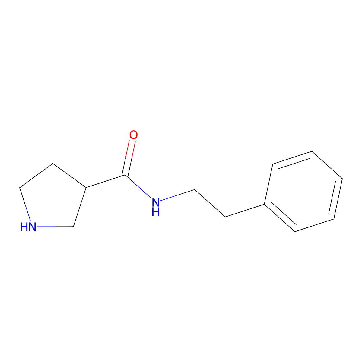 N-Phenethylpyrrolidine-3-carboxamide molecular structure, CAS 1230100-87-4