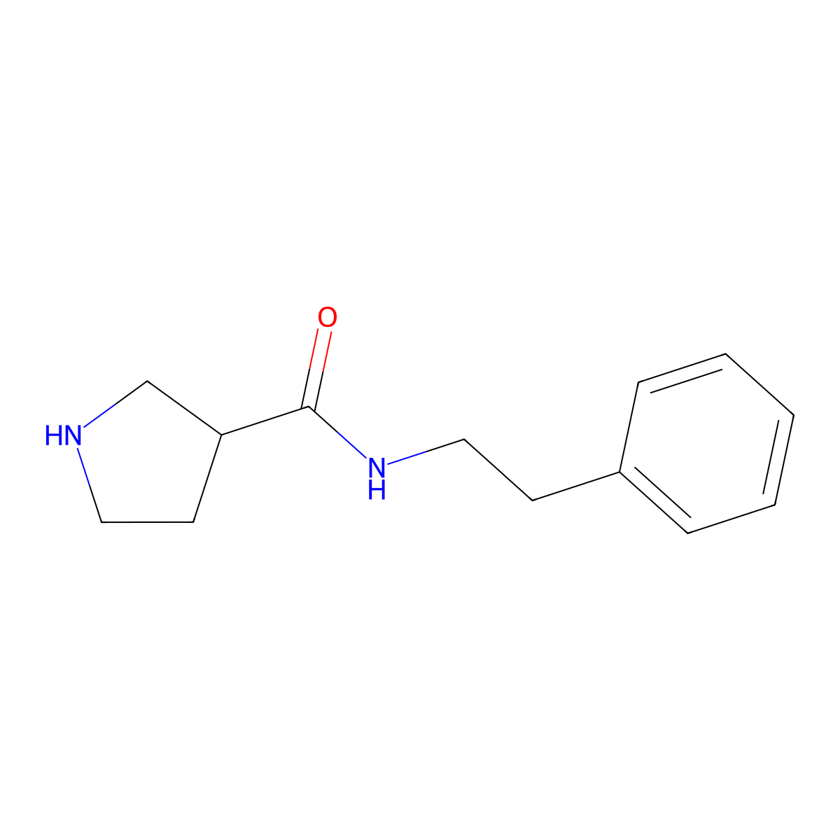 N-Phenethylpyrrolidine-3-carboxamide molecular structure, CAS 1230100-87-4
