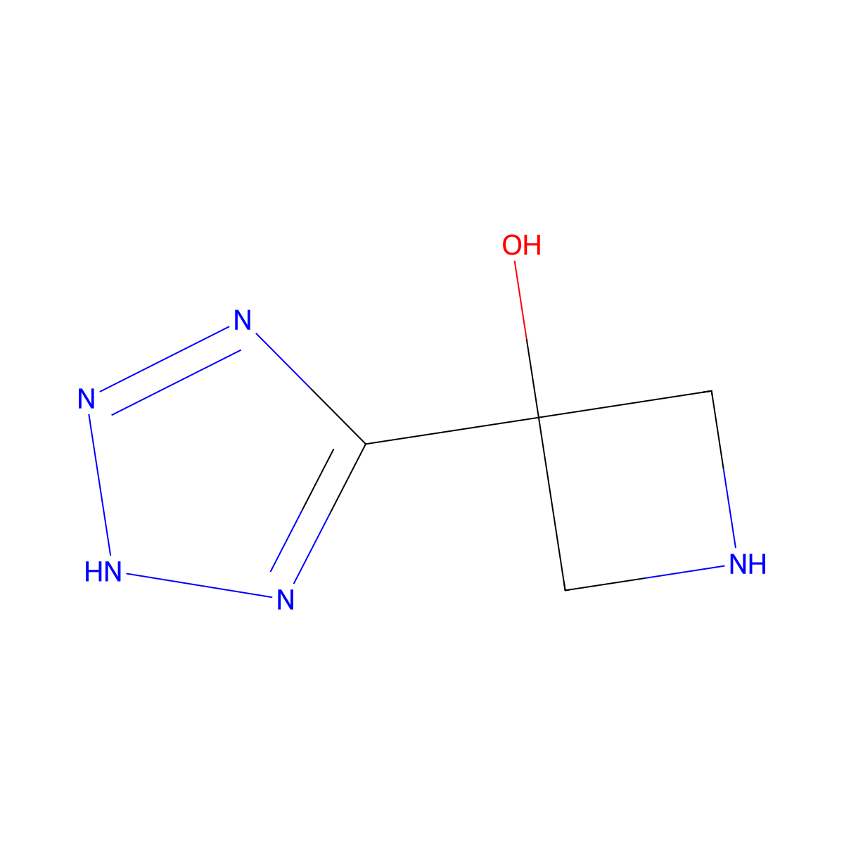 3-(1H-1,2,3,4-tetrazol-5-yl)azetidin-3-ol molecular structure, CAS 1230101-97-9