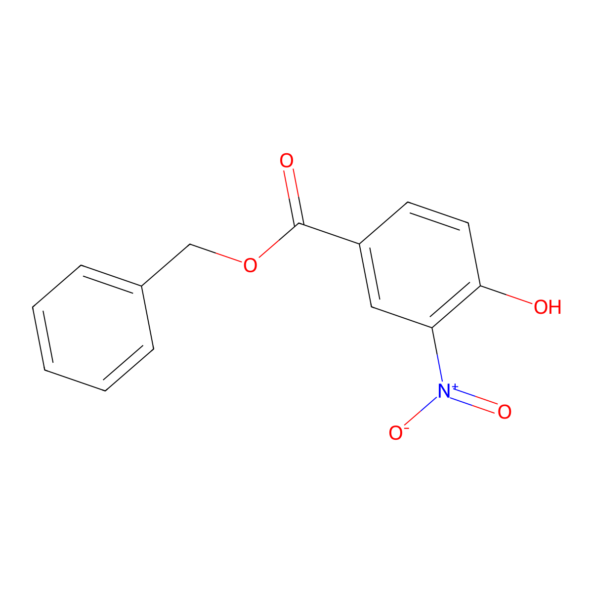 Benzyl 4-hydroxy-3-nitrobenzoate molecular structure, CAS 123015-44-1