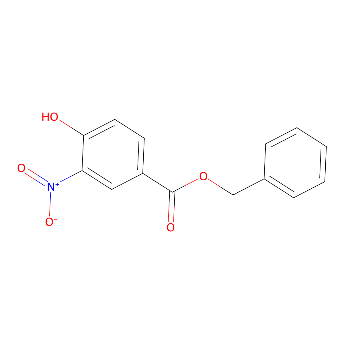 Benzyl 4-hydroxy-3-nitrobenzoate molecular structure, CAS 123015-44-1