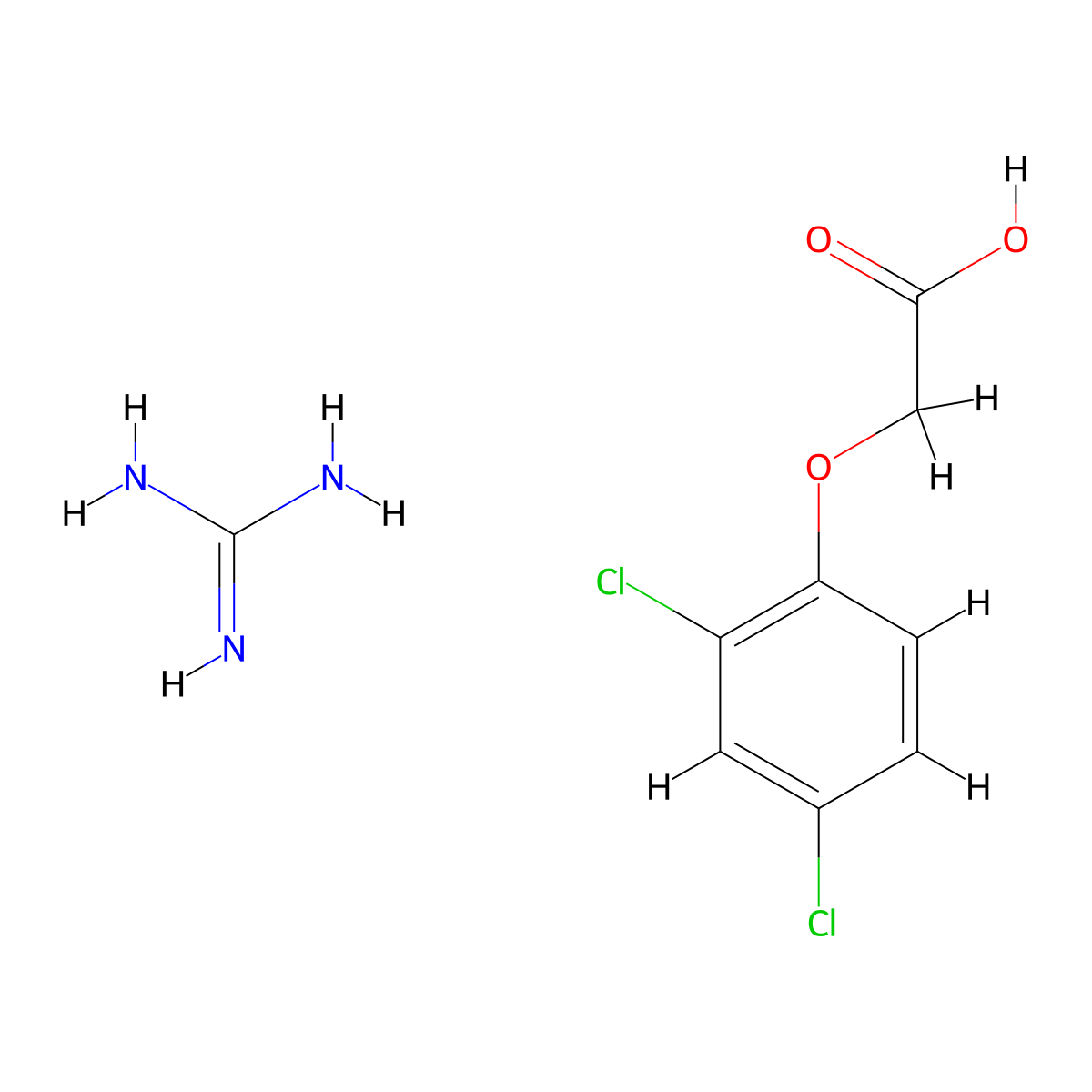 Guanidine 2,4-dichlorphenoxyacetate molecular structure, CAS 123016-75-1