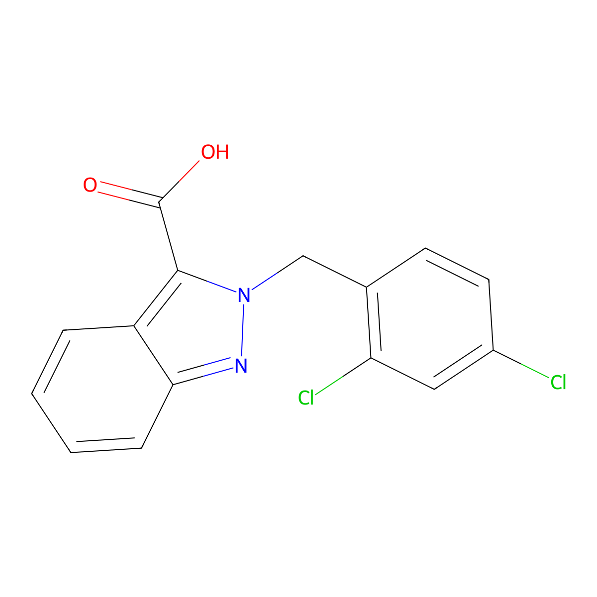 2-(2,4-Dichlorobenzyl)-2H-indazole-3-carboxylic acid molecular structure, CAS 123016-78-4