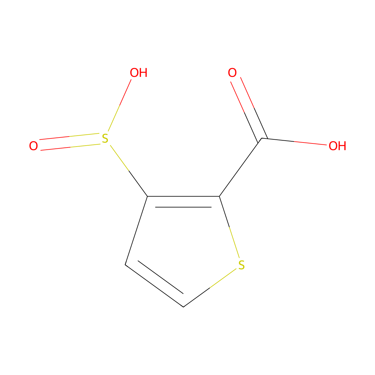 3-Sulfinothiophene-2-carboxylic acid molecular structure, CAS 123016-79-5