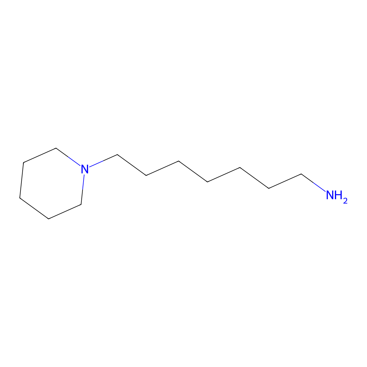 1-Piperidineheptanamine molecular structure, CAS 123020-01-9