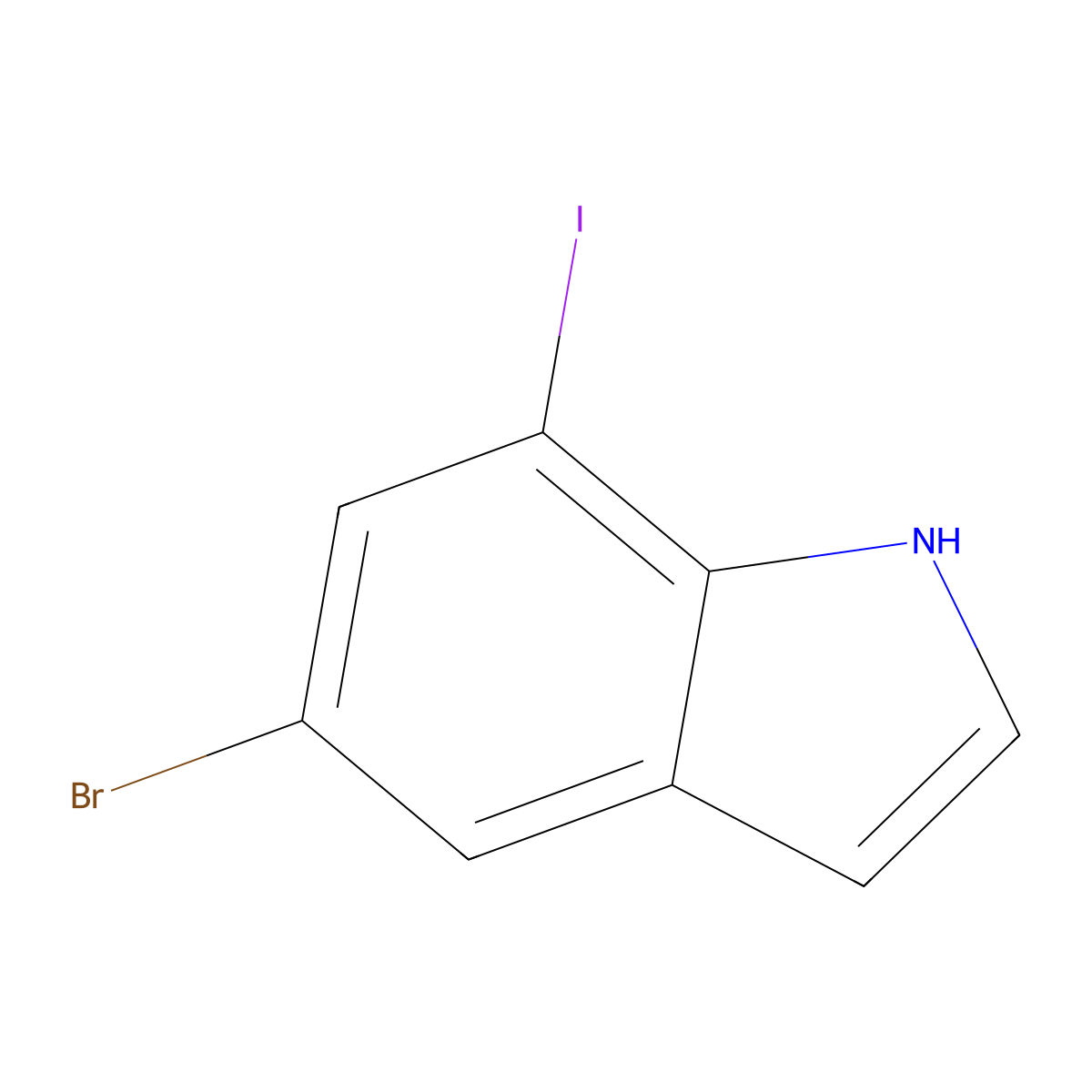 5-Bromo-7-iodoindole molecular structure, CAS 123020-20-2