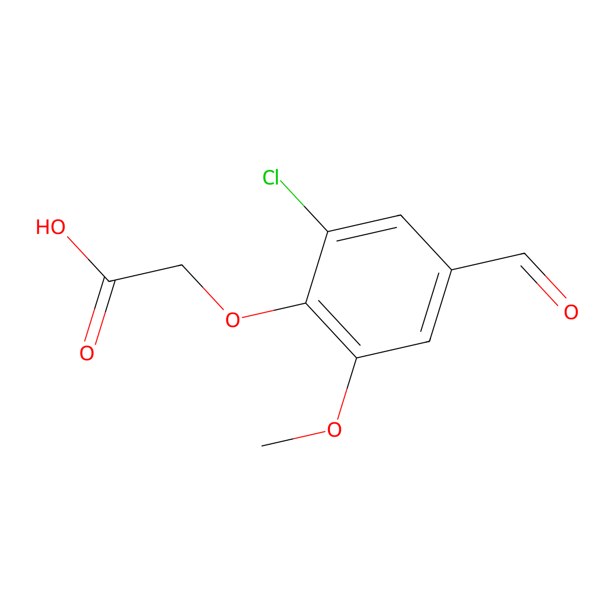 2-(2-Chloro-4-formyl-6-methoxyphenoxy)acetic acid molecular structure, CAS 123022-07-1