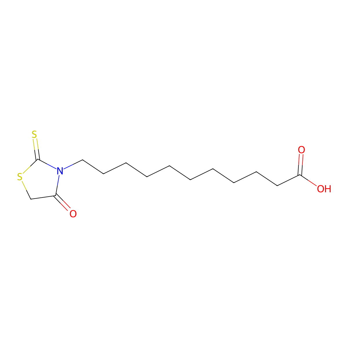 11-(4-Oxo-2-thioxo-1,3-thiazolidin-3-yl)undecanoic acid molecular structure, CAS 123022-15-1