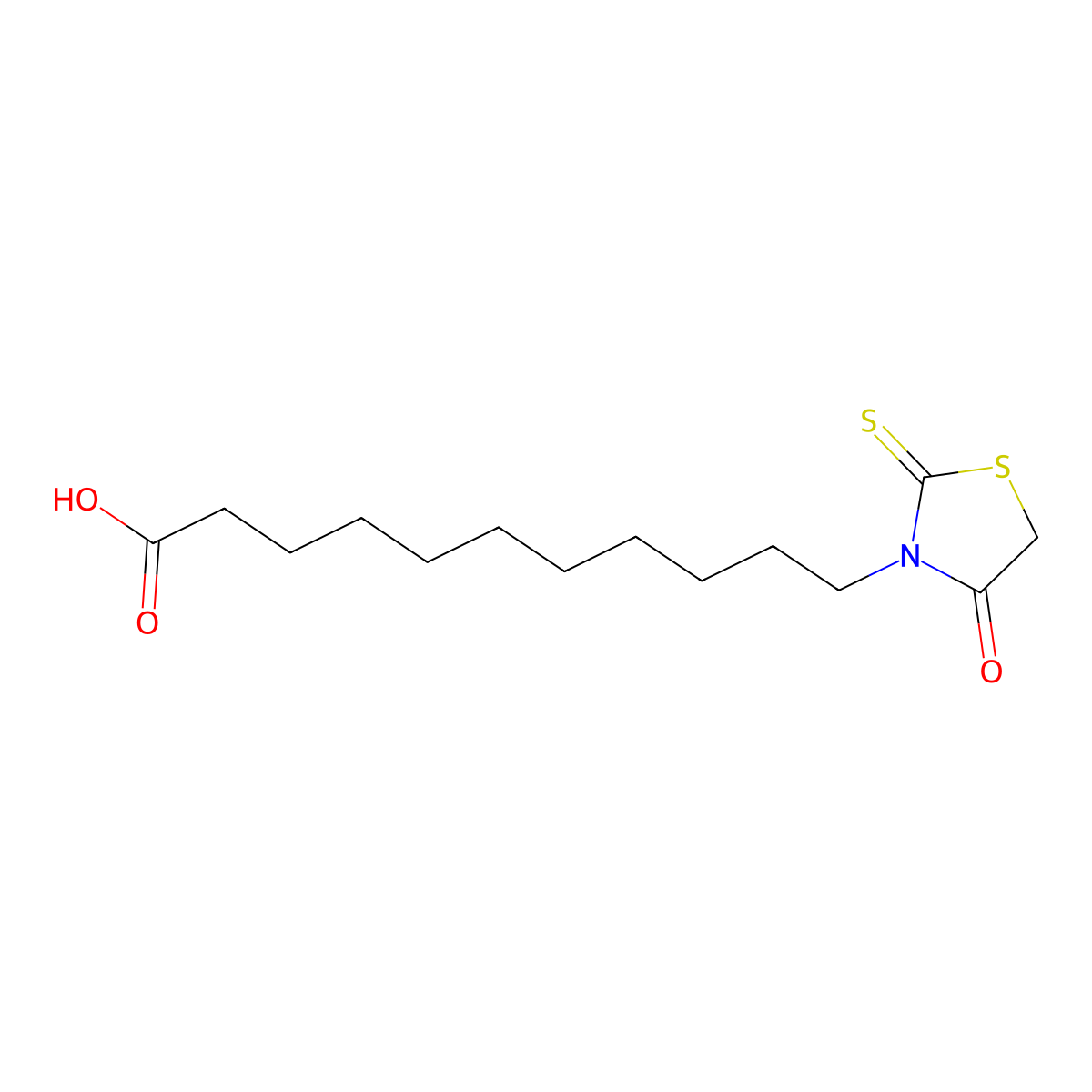 11-(4-Oxo-2-thioxo-1,3-thiazolidin-3-yl)undecanoic acid molecular structure, CAS 123022-15-1
