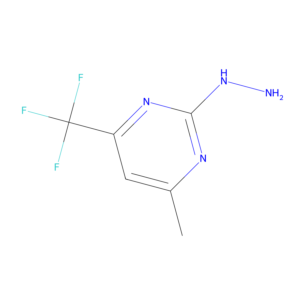 2-Hydrazino-4-methyl-6-(trifluoromethyl)pyrimidine molecular structure, CAS 123024-52-2