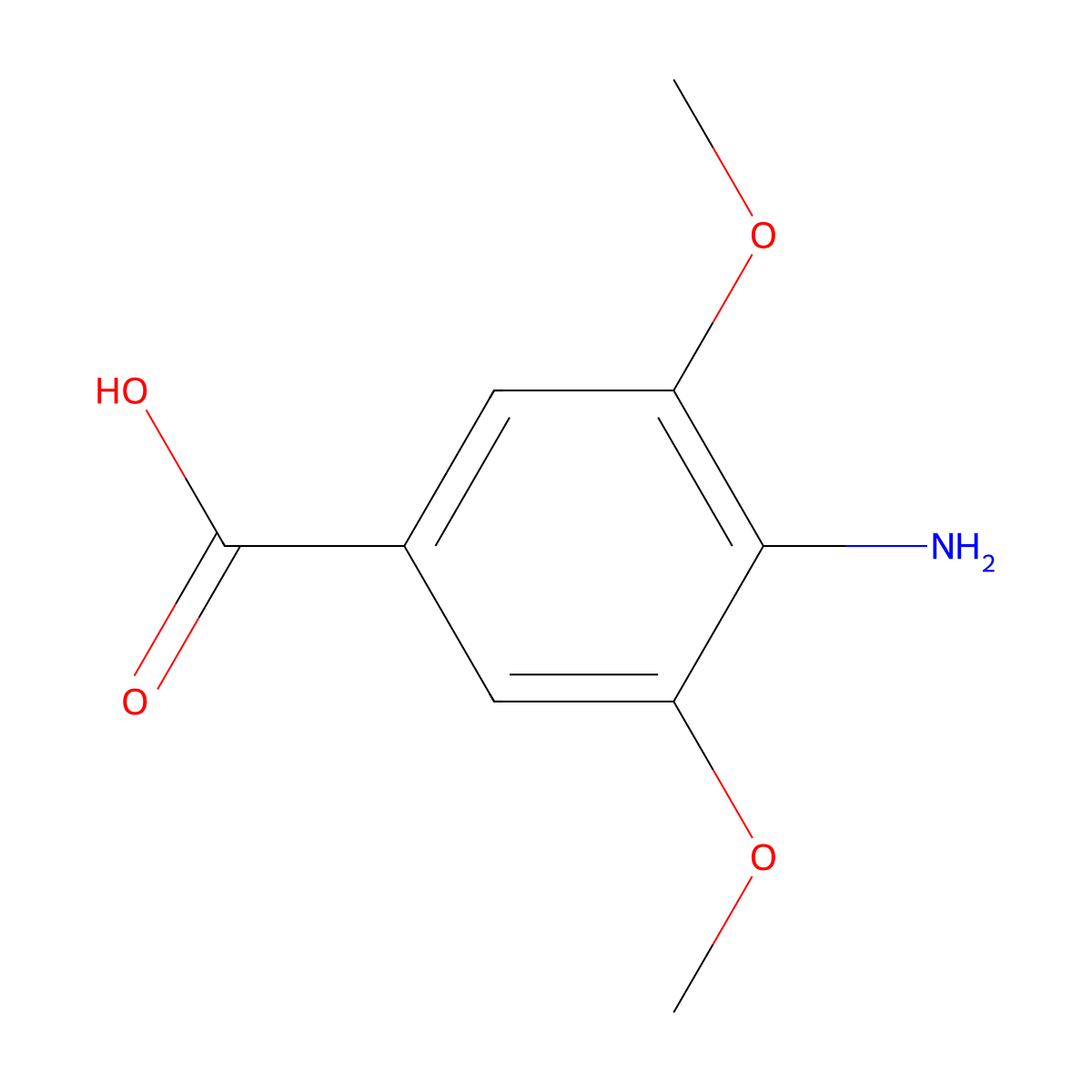 4-Amino-3,5-dimethoxybenzoic acid molecular structure, CAS 123039-72-5